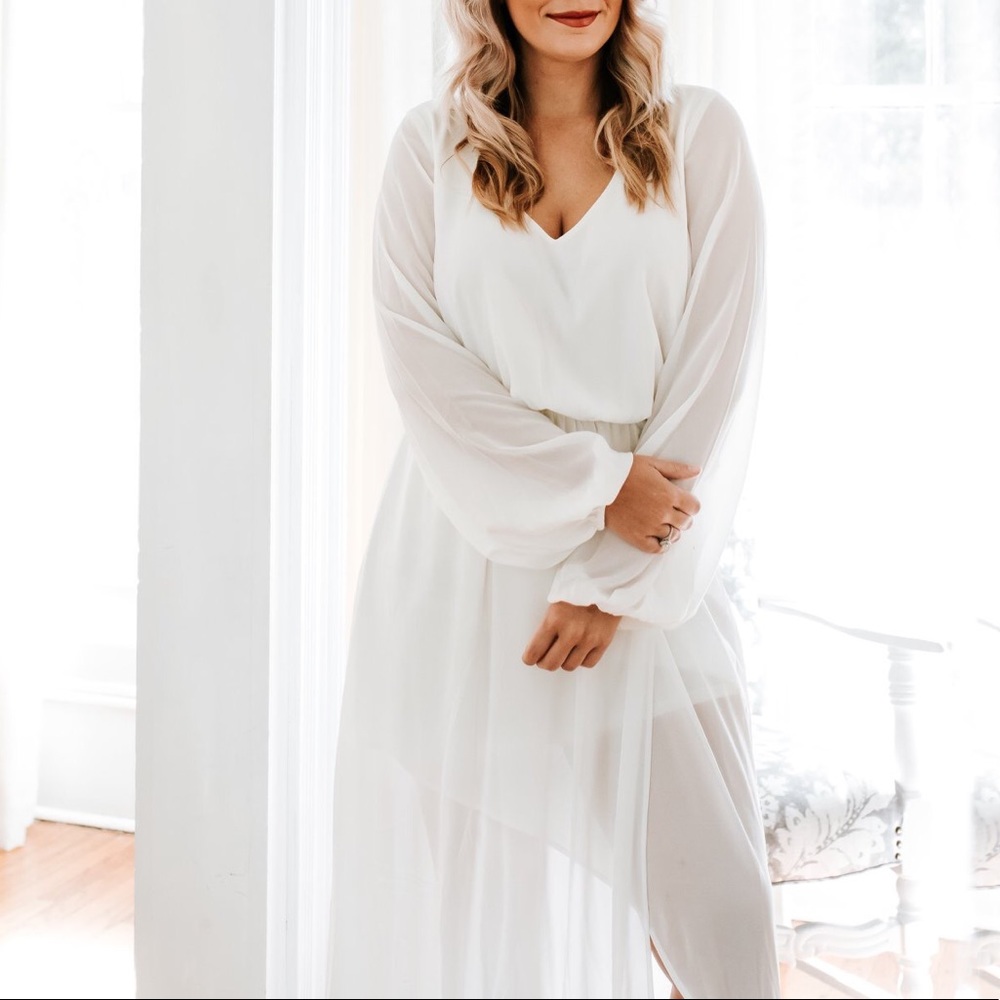 White Long-Sleeved Show Me Your Mumu Dress